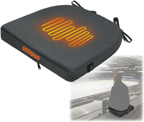 Heated stadium seat cushion - heated,